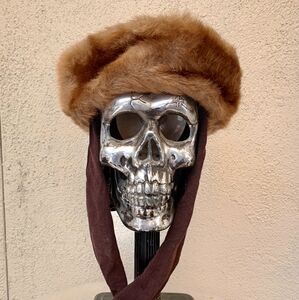 Vintage Fur Hat with Scarf Winter Fall Contemporary Feminine Renaissance SCA